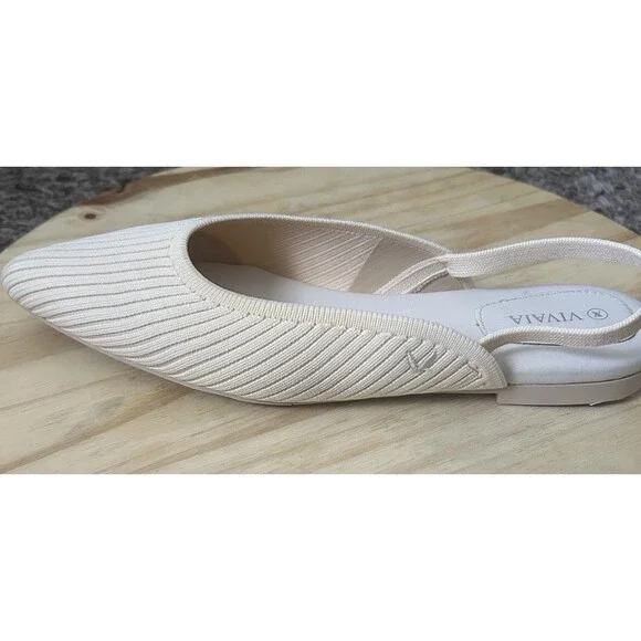 VIVAIA Aria 5 Light Beige Sling Back Pointed Toe Ballet Flats 39/US 8.5 - Picture 8 of 11